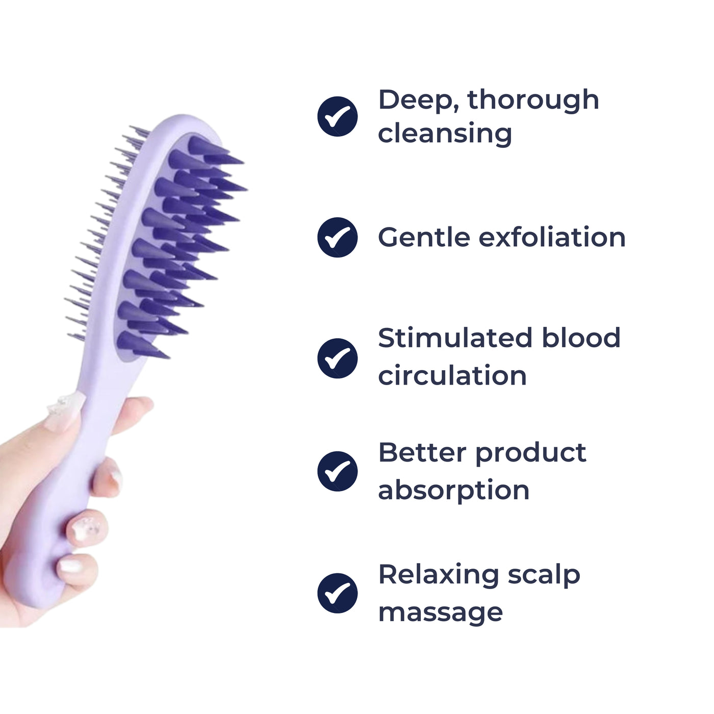 ScalpLuxe | Double-Sided Shampoo Brush – Silicone Scalp Massager – Deep Clean for Oily Hair & Sensitive Scalp