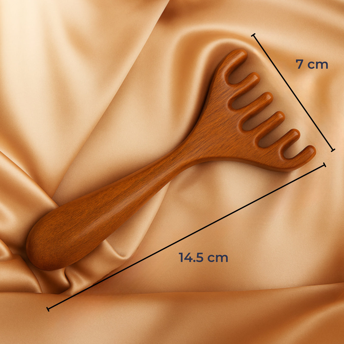 CalmiWood | Natural Sandalwood Head Massage Comb – Anti-Static Meridian Design – Gentle Scalp Stimulation – Relaxation & Hair Care