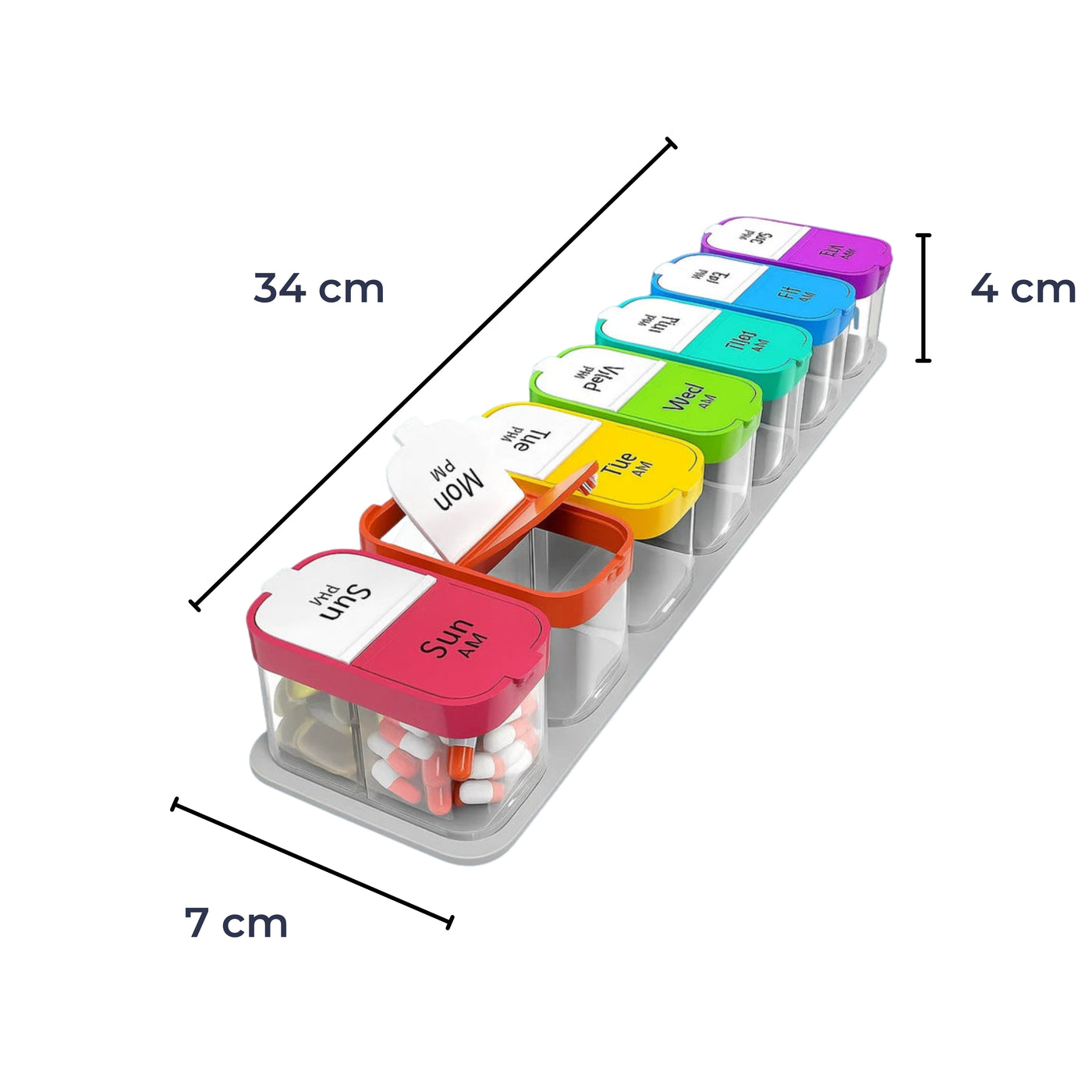 DoseGuard | Weekly Pill Organiser – Large 7-Day Case – Moisture-Proof BPA-Free Compartments – Ideal for Seniors & Carers