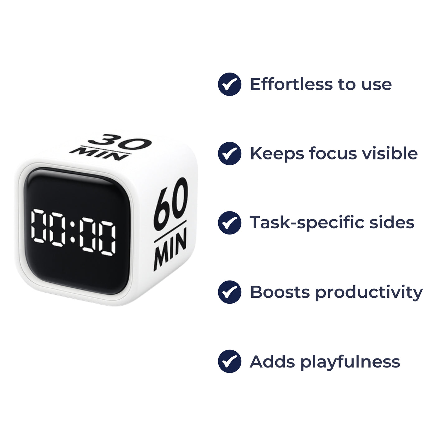 TimeFlip | Productivity Timer Cube – Instant Flip Start – Large LED Rechargeable Display – For Work Study Focus
