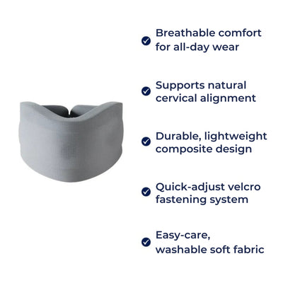 ComfortAlign | Cervical Collar Neck Brace – Pain Relief & Posture Support – Soft Foam Breathable Padding – Adults with Neck Pain Relief