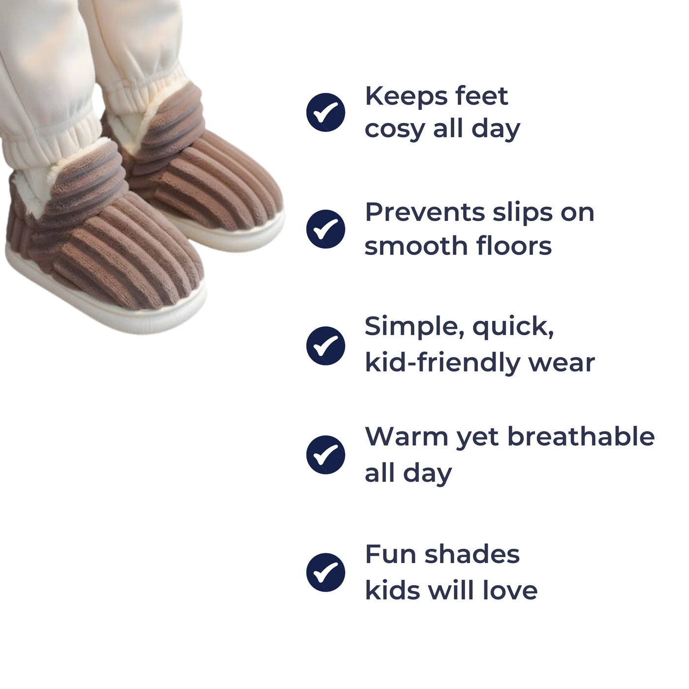 CozyStep | Kids Slippers – Non-Slip Grip – Plush Warm Lining – Keep Feet Cosy Safe and Supported – Perfect Indoor Comfort for Children