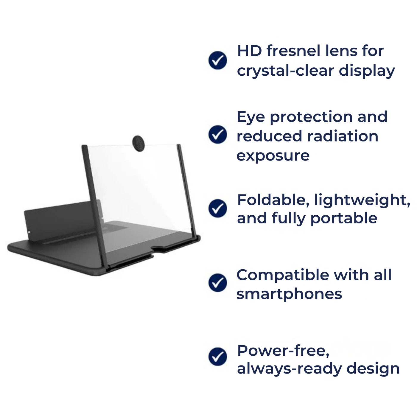 ClarityView | Screen Magnifier – Eye-Protection HD Fresnel Lens – Foldable Portable Design – Bigger Screen Comfort Anywhere
