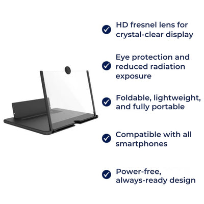 ClarityView | Screen Magnifier – Eye-Protection HD Fresnel Lens – Foldable Portable Design – Bigger Screen Comfort Anywhere