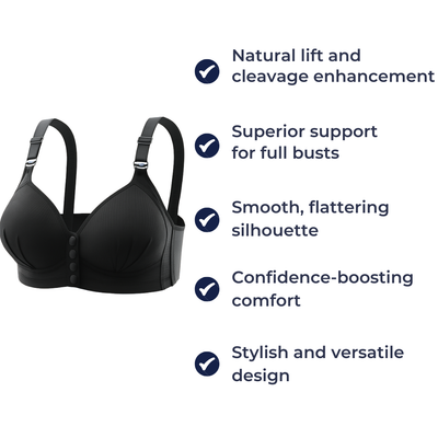 Luvina | Plus Size Push-Up Bra – Wireless Front Closure – Breathable Lift Support – Everyday Comfort & Ease