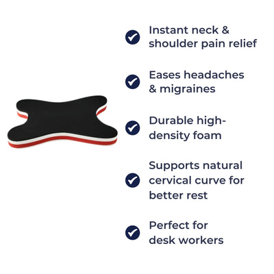 NeckEase | Cervical Traction Pillow – Instant Neck & Shoulder Relief – Compact Lightweight Anti-Slip Design – Desk Workers Travellers