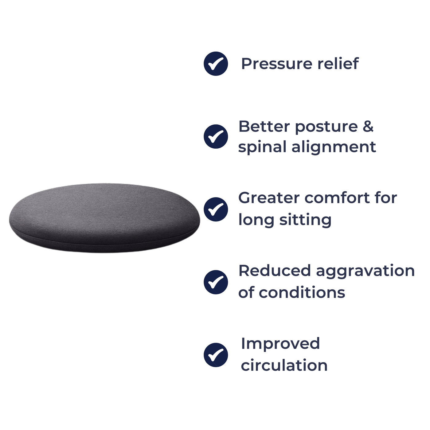 ErgoRelief | Coccyx Cushion – Memory Foam Back Pain Relief – Ergonomic High-density Support – Portable For Work and Travel