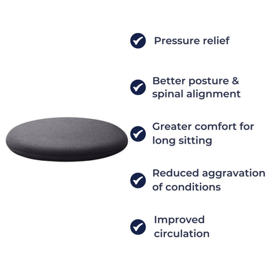 ErgoRelief | Coccyx Cushion – Memory Foam Back Pain Relief – Ergonomic High-density Support – Portable For Work and Travel