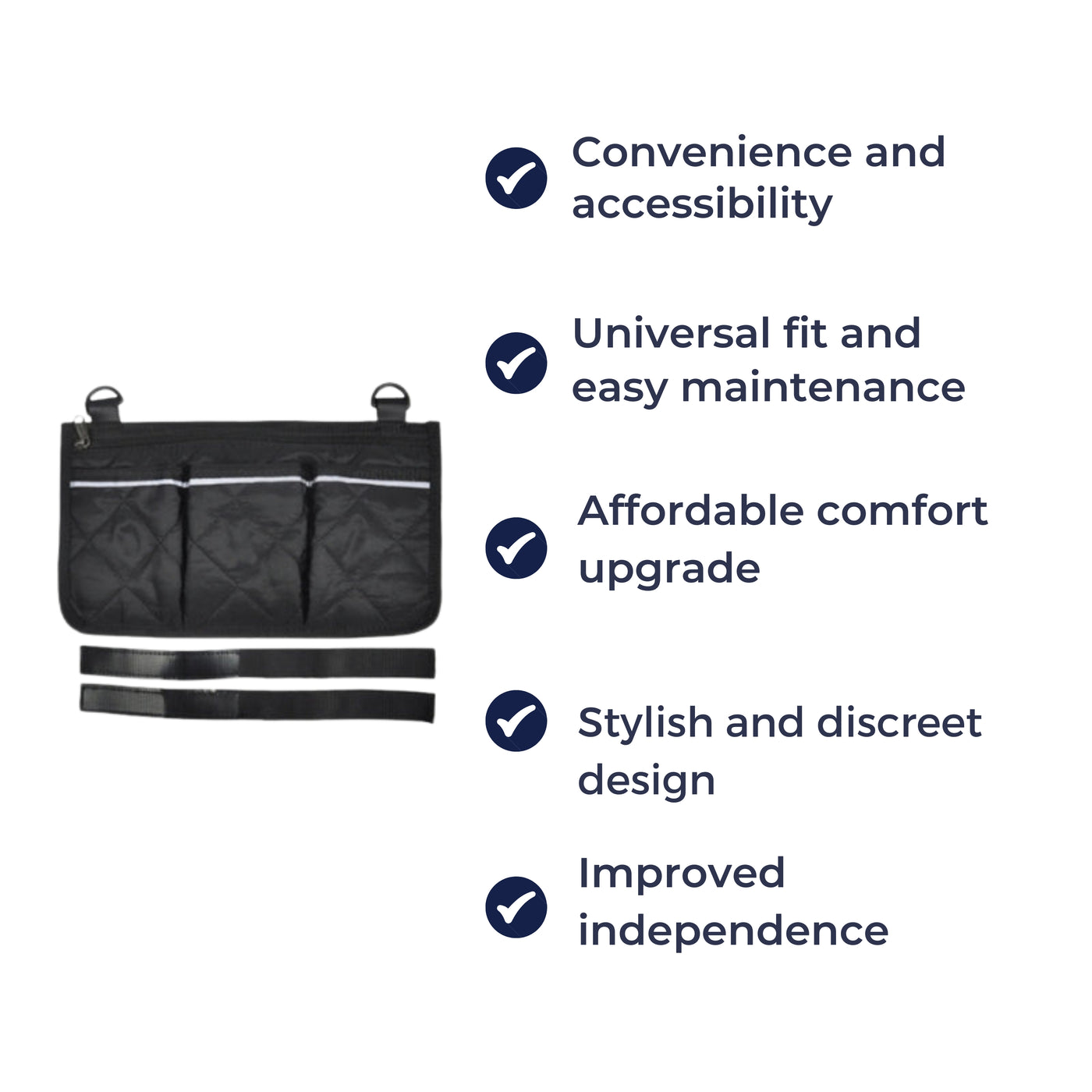 HandiKeep | Wheelchair Side Bag – Quick-Access Storage – Reflective Durable Fabric – Daily Independence