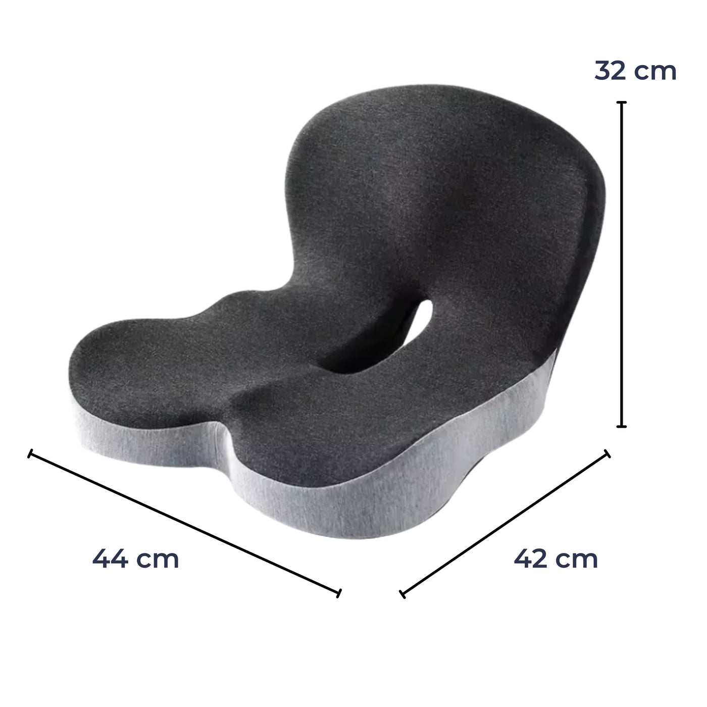 SeatRelief | Seat Cushion – Lumbar & Coccyx Pain Relief – Memory Foam Non-Slip Support – Office Car Home Use