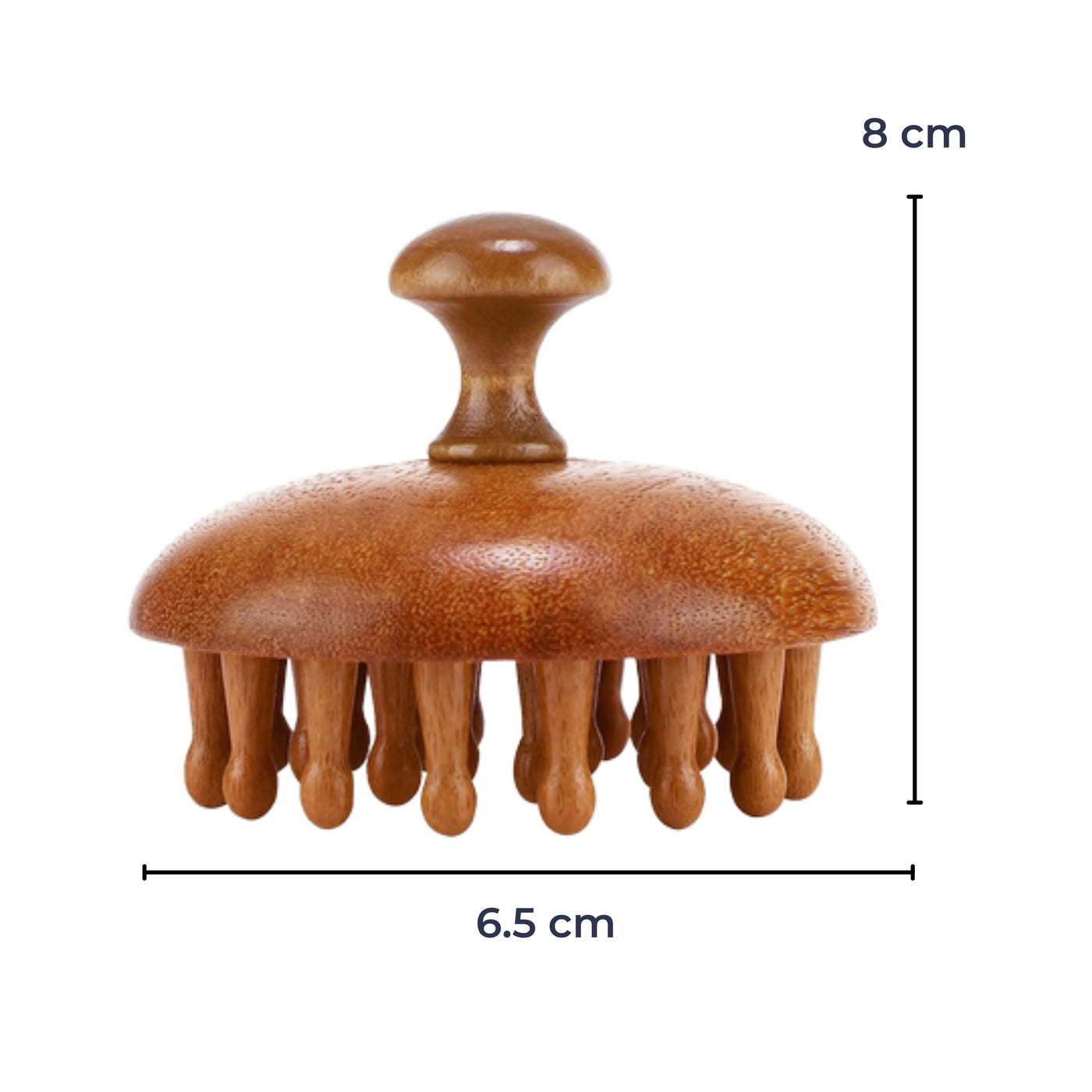 CalmCrown | Scalp Massager Comb – Stress-Relief & Hair Health – Natural Sandalwood Wide-Tooth – Home Office Travel Use