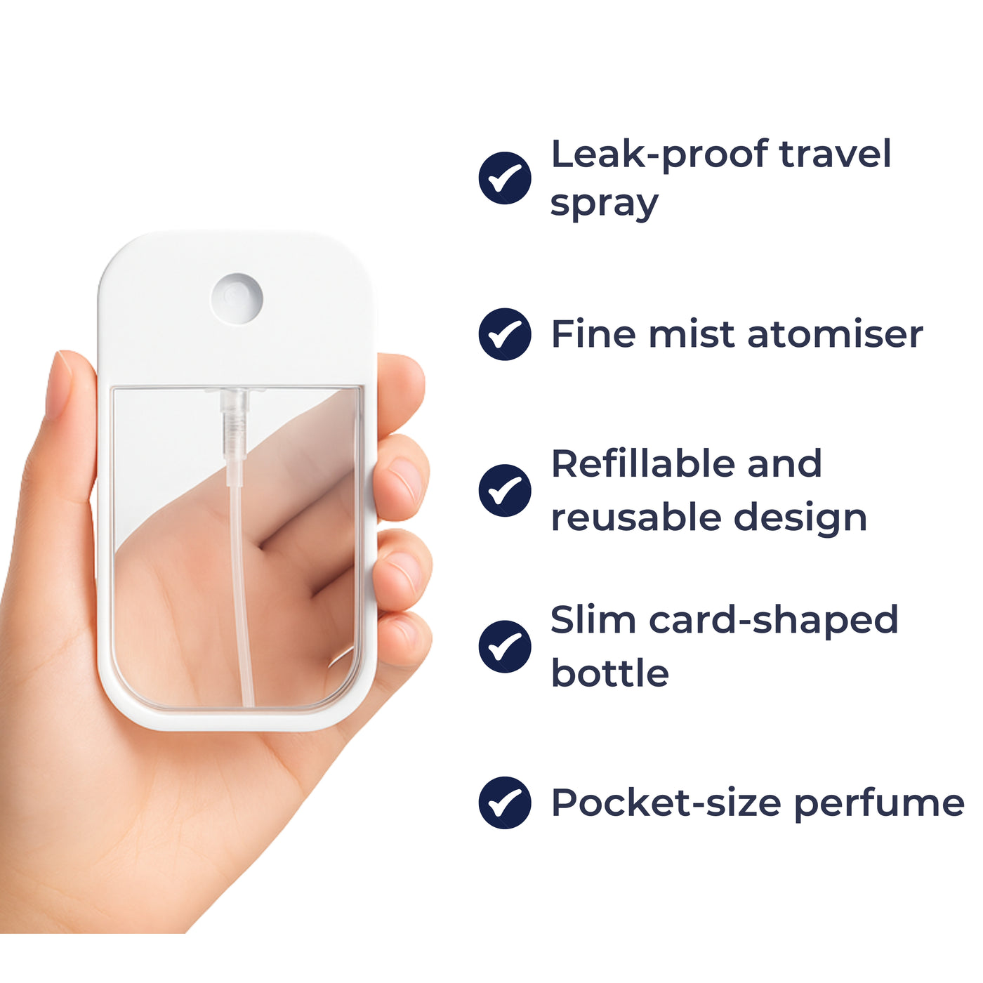 MistCard | Travel Spray Bottle – Leak-Proof Fine Mist Refillable – Compact Card-Shape for Perfume & Sanitiser