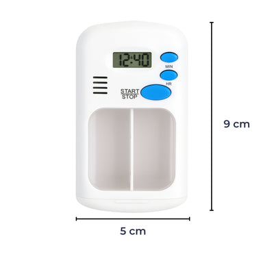 MediPrompt | Pill Organiser Alarm Box – Medication Reminder with Timer – Portable & Easy to Use – Daily Health Support