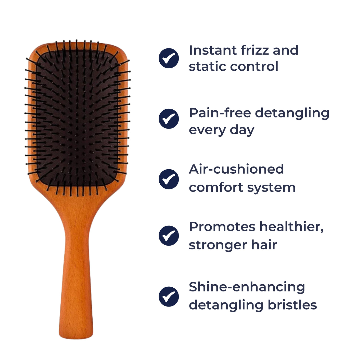 SilkEase | Anti-Static Detangling Brush – Frizz Control – Air Cushion Pad – Reduces Breakage – Adds Smooth, Shiny & Healthy-Looking Hair