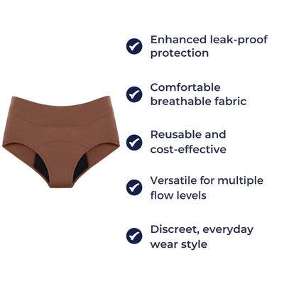 PureFlow | 3-Layer Period Pants – Leak-Proof Waterproof Protection – Breathable Reusable Fabric – Women’s Comfort & Confidence