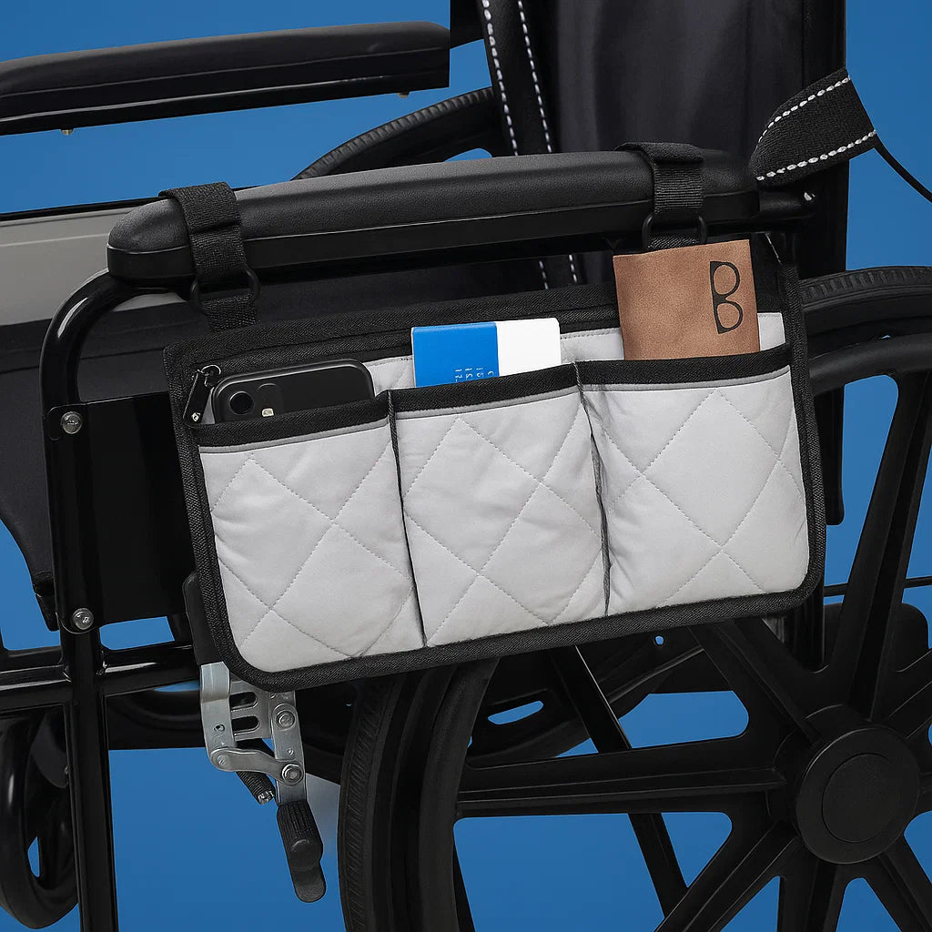 HandiKeep | Wheelchair Side Bag – Quick-Access Storage – Reflective Durable Fabric – Daily Independence