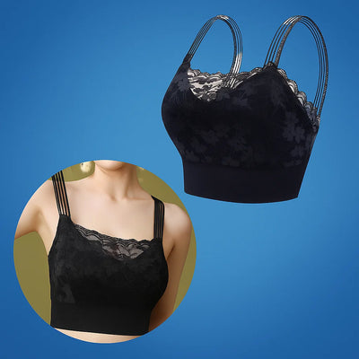 SereneLift | Wireless Sports Lace Bra – Cooling Quick-Dry Fabric – Supportive Soft Fit – Yoga & Casual Wear