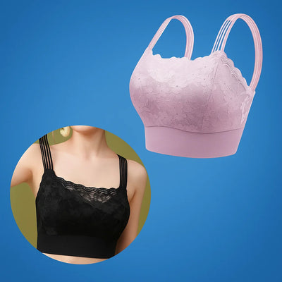 SereneLift | Wireless Sports Lace Bra – Cooling Quick-Dry Fabric – Supportive Soft Fit – Yoga & Casual Wear