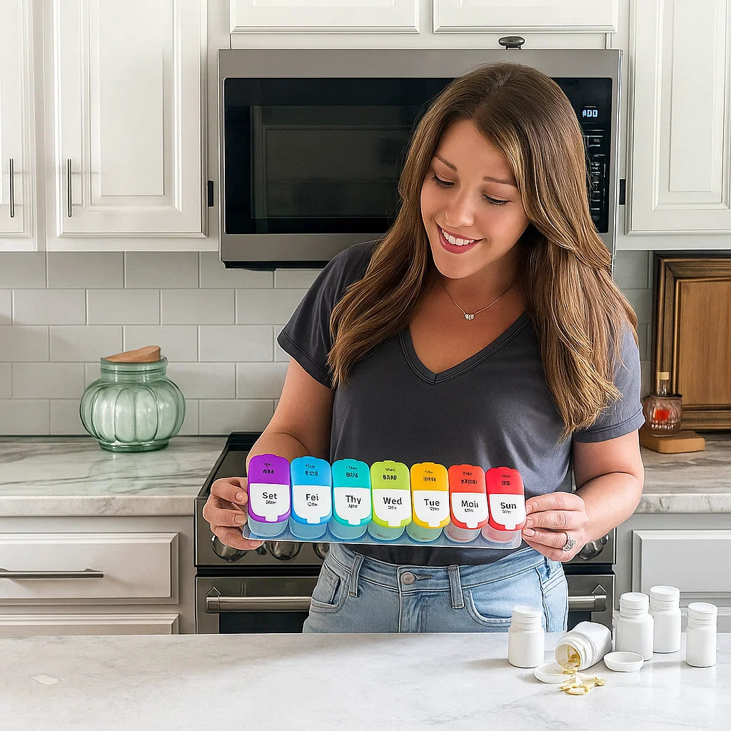 DoseGuard | Weekly Pill Organiser – Large 7-Day Case – Moisture-Proof BPA-Free Compartments – Ideal for Seniors & Carers